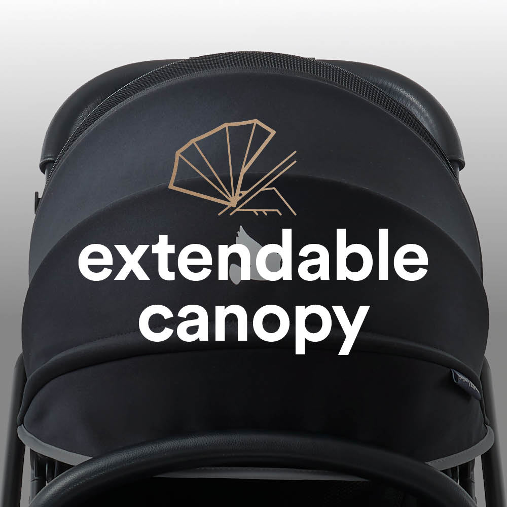 Lightweight stroller with extendable hood hot sale