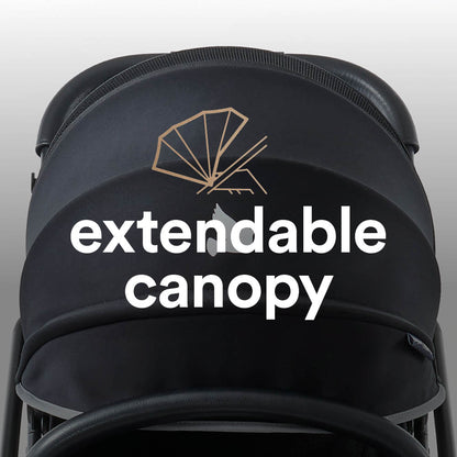 modül | Mini Small Compact Stroller Black Horizon with Free Stroller Fan