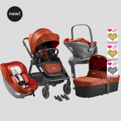 modül | mix  stroller + mono  carrycot + mix adapters + modül | i-Size family (inc. modül | hub-fix) (Orange Sunset)