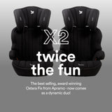 (2 pack) apramo Ostara fix auto eco high back booster car seats group 2/3 3-12 years Black Platinum