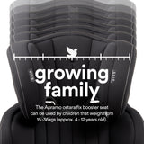 apramo Ostara fix auto eco high back booster car seat group 2/3 3-12 years Black Platinum